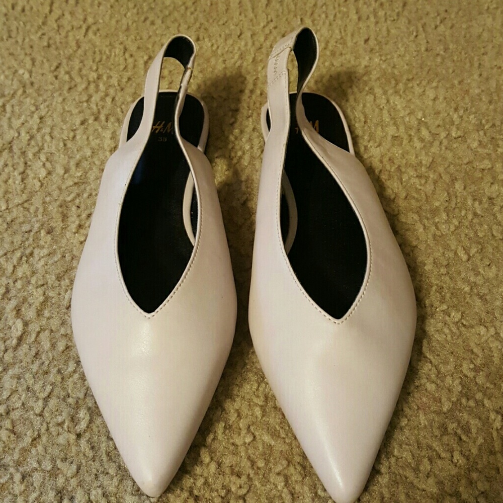 HM women flats slingback pointed toe shoes 38 New